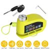Motorcycle Disc Lock Alarm Anti-theft Brake Disc Lock Wheel Alarm Security Lock with 110dB Alarm 2 Keys 3.94FT Reminder Cable for Motorbike Bike Scoot