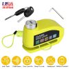 Motorcycle Disc Lock Alarm Anti-theft Brake Disc Lock Wheel Alarm Security Lock with 110dB Alarm 2 Keys 3.94FT Reminder Cable for Motorbike Bike Scoot