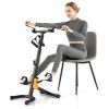Folding Pedal Exercise Bike with Adjustable Resistance-Yellow