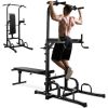 Power Tower Pull Up Bar Stand with Adjustable Heights and Bench