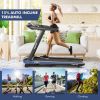 4.75HP Folding Treadmill with Preset Programs Touch Screen Control-Black