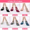 6 Packs Women Yoga Socks with Straps Non-Slip Grips for Pilates Pure Hospital Walking Dance Indoor