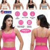Women Strap Sport Bras Padded Strappy Crop Square Neck Low Impact Bras Sexy Fitness Tank Tops with Removable Pads Flat Straps for Gym Yoga Workout Run