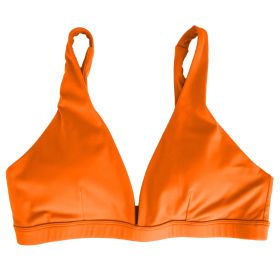 Women Deep V-Neck Sports Bras U-Shaped Back Sport Bras Padded Strappy Crop Open Back Low Impact Bras Sexy Fitness Tank Tops with Removable Pads for Gy (Option: Orange_L)