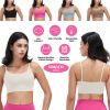 Women Strap Sport Bras Padded Strappy Crop Square Neck Low Impact Bras Sexy Fitness Tank Tops with Removable Pads Flat Straps for Gym Yoga Workout Run