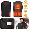 Heat Jacket Vest 3 Heating Gear Adjustable USB Heated Vest Warm Heat Coat Vest w/ 5 Heating Zones For Men Women Winter Outdoor Activity