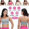Women Strap Sport Bras Padded Strappy Crop Square Neck Low Impact Bras Sexy Fitness Tank Tops with Removable Pads Flat Straps for Gym Yoga Workout Run