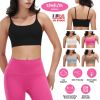 Women Strap Sport Bras Padded Strappy Crop Square Neck Low Impact Bras Sexy Fitness Tank Tops with Removable Pads Flat Straps for Gym Yoga Workout Run