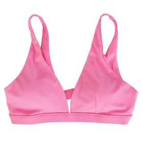 Women Deep V-Neck Sports Bras U-Shaped Back Sport Bras Padded Strappy Crop Open Back Low Impact Bras Sexy Fitness Tank Tops with Removable Pads for Gy (Option: Red_S)